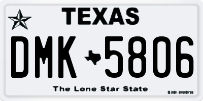 TX license plate DMK5806