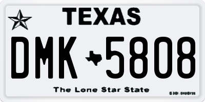 TX license plate DMK5808