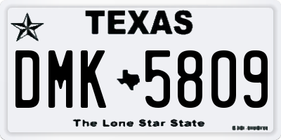 TX license plate DMK5809