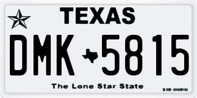 TX license plate DMK5815