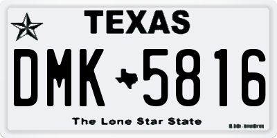 TX license plate DMK5816