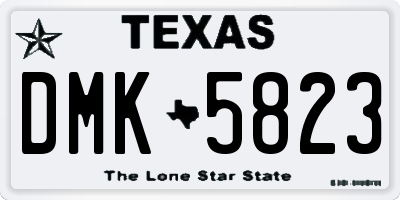 TX license plate DMK5823