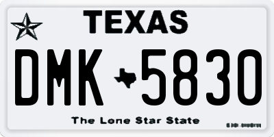 TX license plate DMK5830