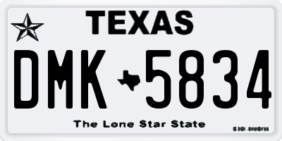 TX license plate DMK5834