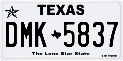 TX license plate DMK5837