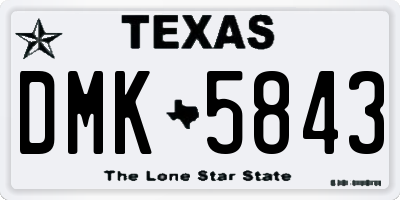 TX license plate DMK5843