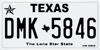 TX license plate DMK5846