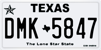TX license plate DMK5847