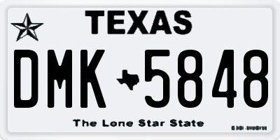 TX license plate DMK5848