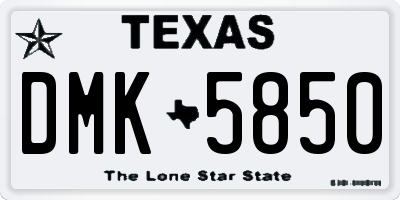 TX license plate DMK5850