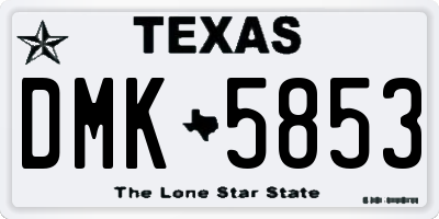 TX license plate DMK5853