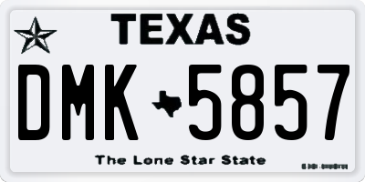 TX license plate DMK5857