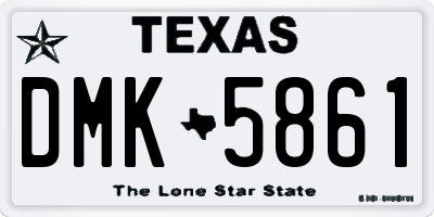 TX license plate DMK5861