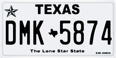 TX license plate DMK5874