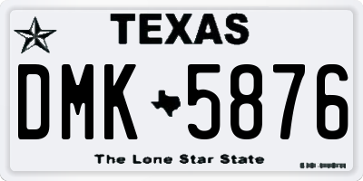 TX license plate DMK5876