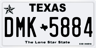 TX license plate DMK5884