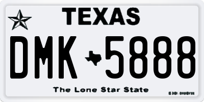 TX license plate DMK5888