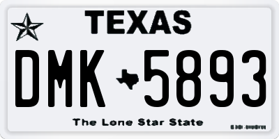 TX license plate DMK5893