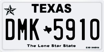 TX license plate DMK5910