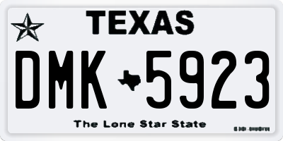 TX license plate DMK5923