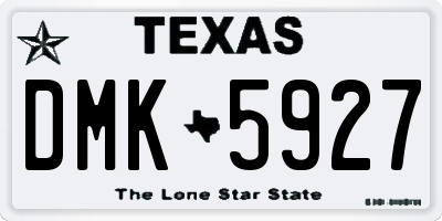 TX license plate DMK5927