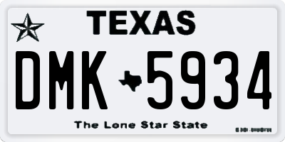 TX license plate DMK5934