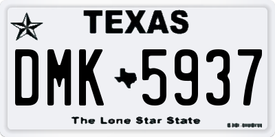 TX license plate DMK5937