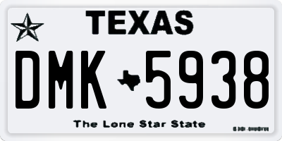 TX license plate DMK5938