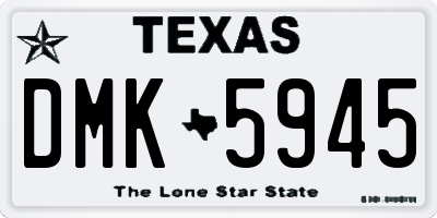 TX license plate DMK5945