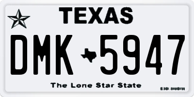 TX license plate DMK5947