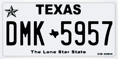 TX license plate DMK5957