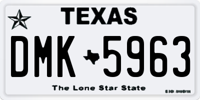 TX license plate DMK5963