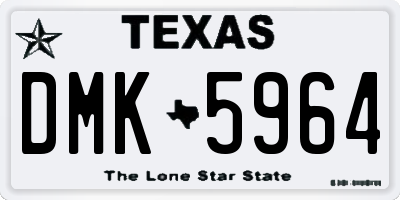 TX license plate DMK5964