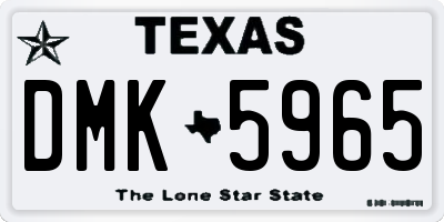 TX license plate DMK5965
