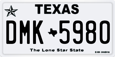 TX license plate DMK5980
