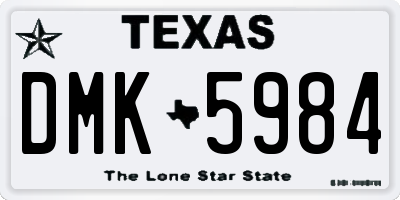 TX license plate DMK5984