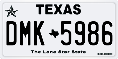 TX license plate DMK5986