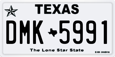 TX license plate DMK5991