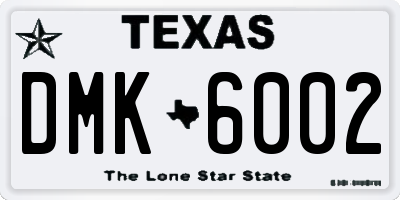 TX license plate DMK6002