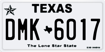 TX license plate DMK6017
