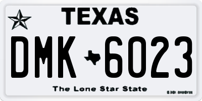 TX license plate DMK6023