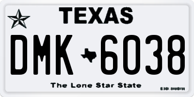 TX license plate DMK6038