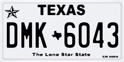 TX license plate DMK6043