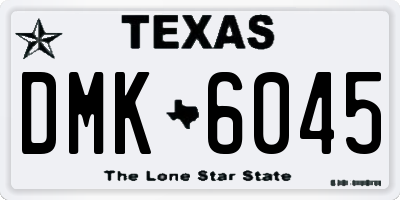 TX license plate DMK6045
