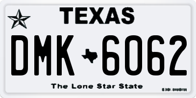 TX license plate DMK6062