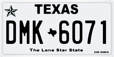 TX license plate DMK6071