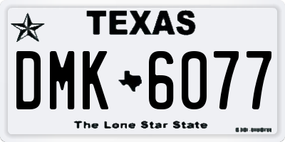 TX license plate DMK6077