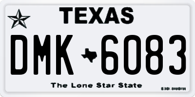 TX license plate DMK6083