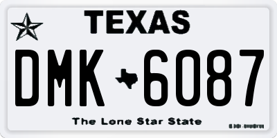 TX license plate DMK6087