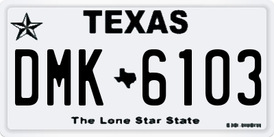 TX license plate DMK6103